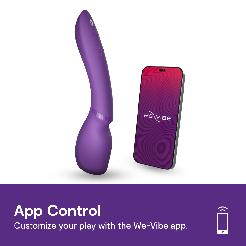 We-Vibe Wand 2 Rechargeable Silicone App Enabled Wand Cordless Vibrator Purple