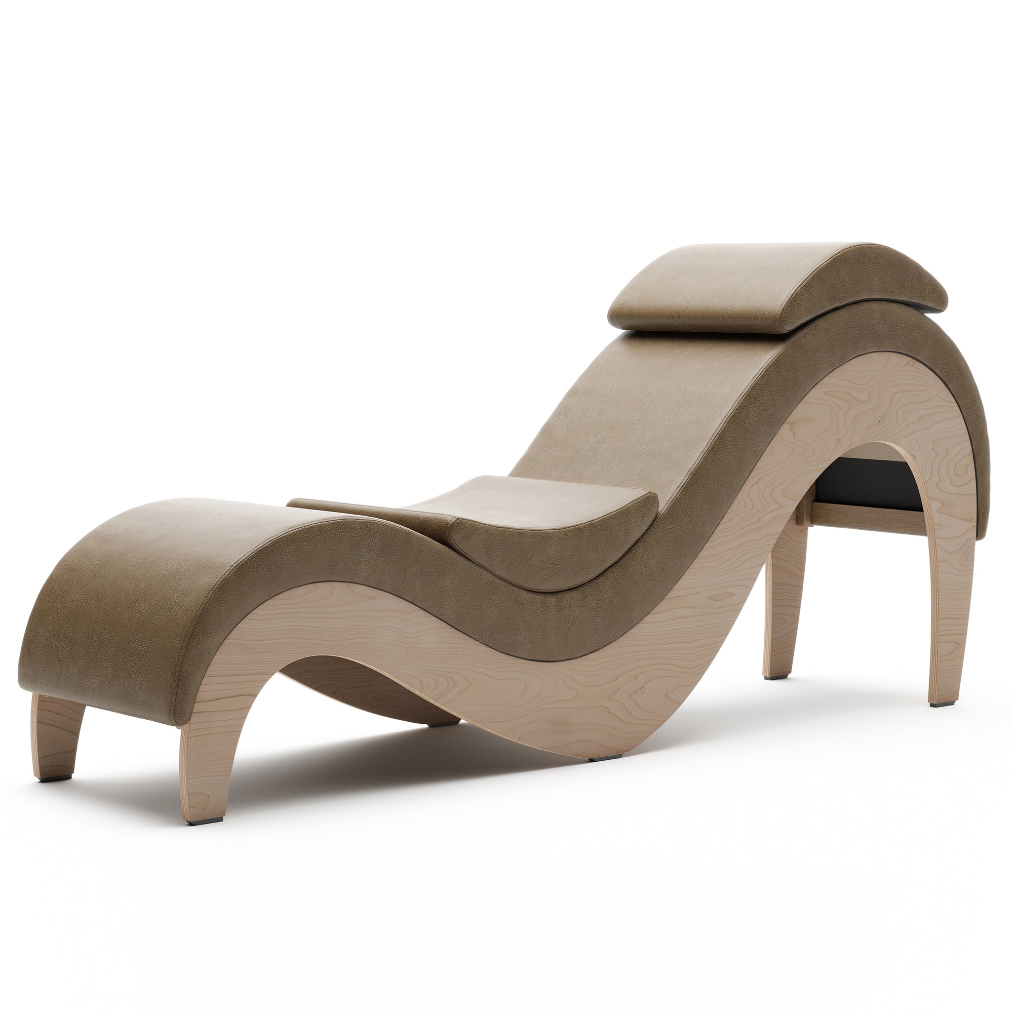 Liberator Supervio Luxury Chaise Maple and Distressed Faux Leather with Cuff Kit Restraints
