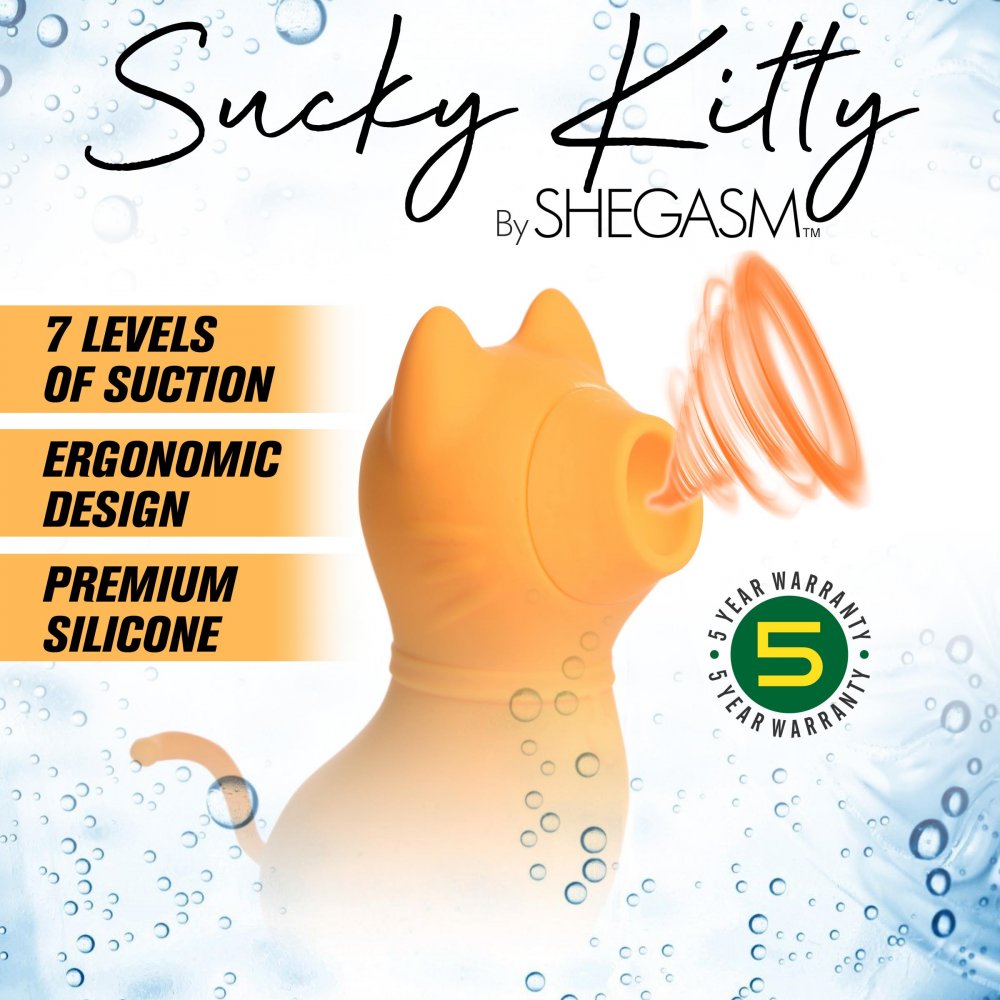 Shegasm Sucky Kitty Rechargeable Silicone Clitoral Stimulator with Air Stim Technology