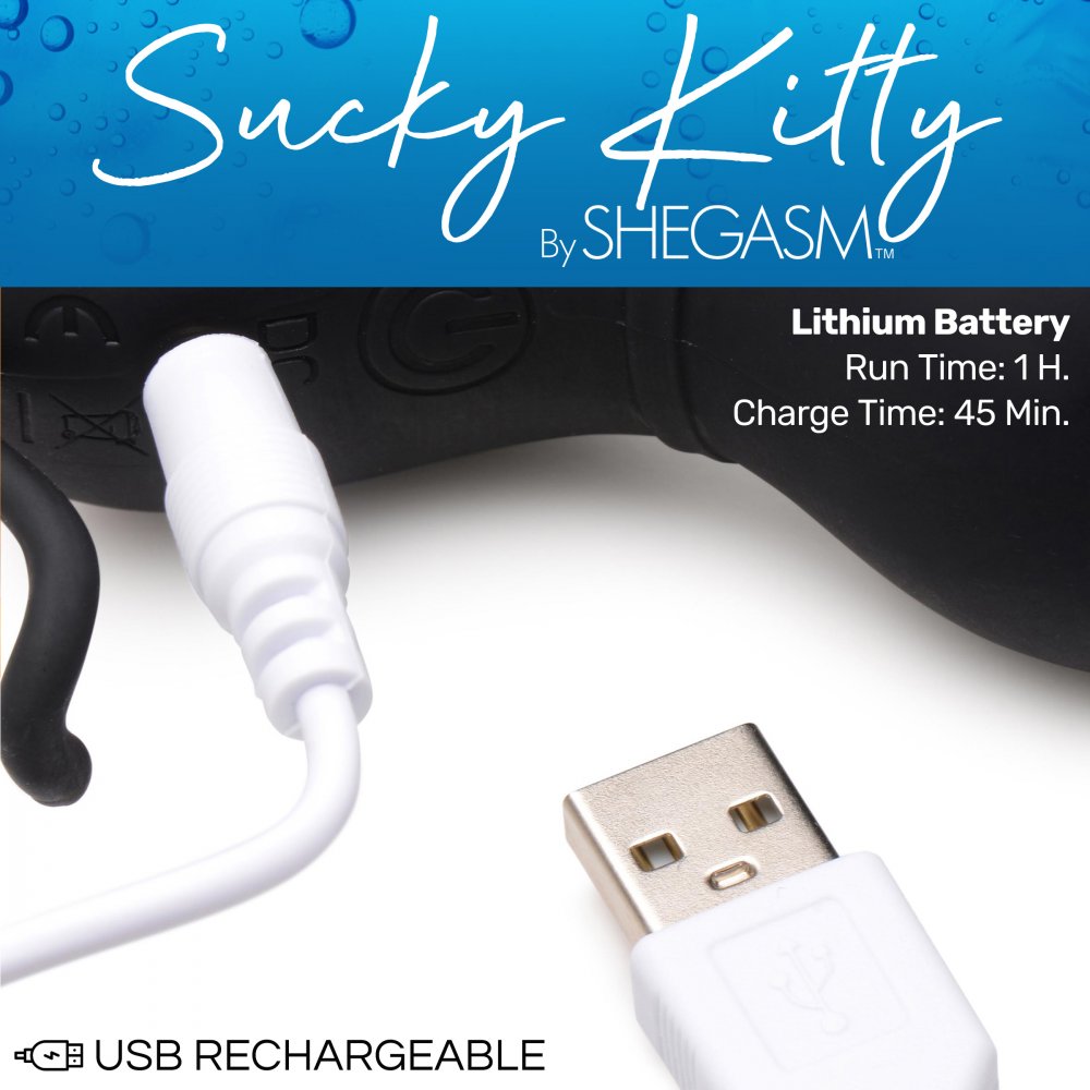 Shegasm Sucky Kitty Rechargeable Silicone Clitoral Stimulator with Air Stim Technology