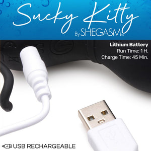 Shegasm Sucky Kitty Rechargeable Silicone Clitoral Stimulator with Air Stim Technology