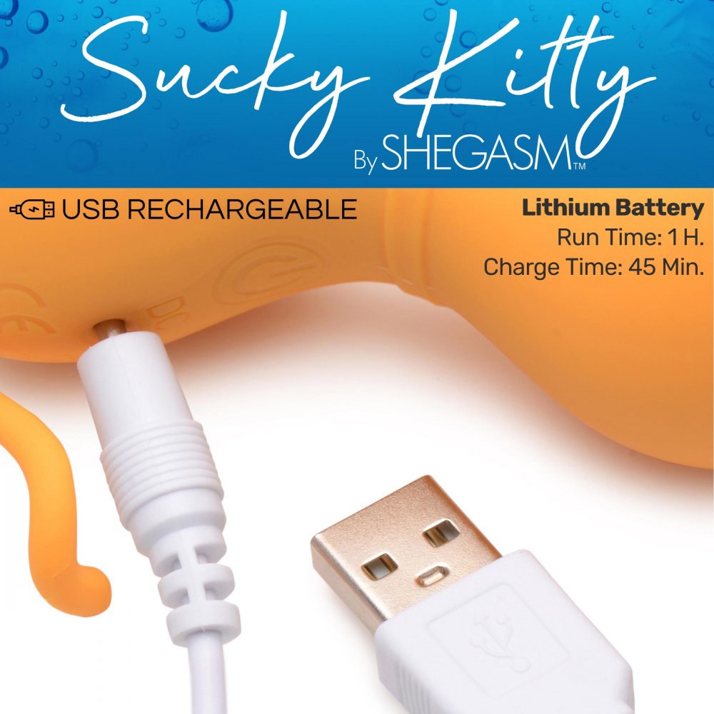 Shegasm Sucky Kitty Rechargeable Silicone Clitoral Stimulator with Air Stim Technology