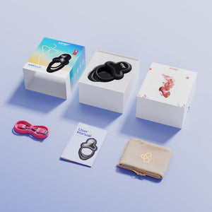 Anello App Enabled 9 Function Vibrating Double Penis Ring with Clitoral Stimulator