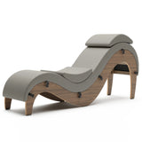 Liberator Supervio Premier Ultraleather Sex Chaise with Walnut Frame and Cuff Kit Restraints