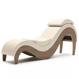 Liberator Supervio Premier Ultraleather Sex Chaise with Walnut Frame and Cuff Kit Restraints
