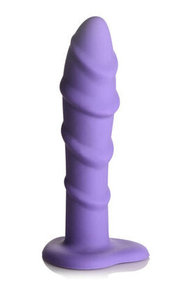 Simply Sweet 7" Swirl Silicone Non-Realistic Dildo with Suction Cup Purple