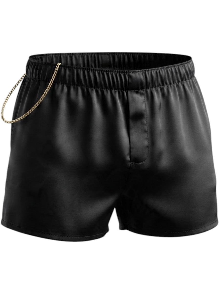 Express Podcasters Roma Costume Champion Boxer Black | Men's Satin Boxers - Romantic Blessings