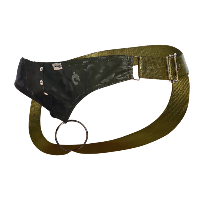 Male Basics Dngeon Leather Penis Ring Jockstrap Camo One Size