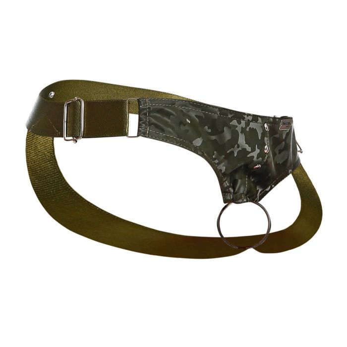 Male Basics Dngeon Leather Penis Ring Jockstrap Camo One Size