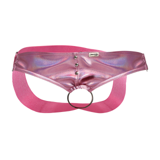 Male Basics Dngeon Leather Penis Ring Jockstrap Pink Mirror One Size