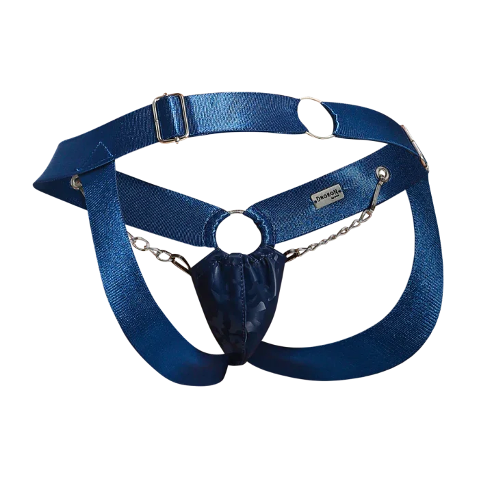Male Basics Dngeon Chain Penis Pouch Jockstrap Navy Camo One Size