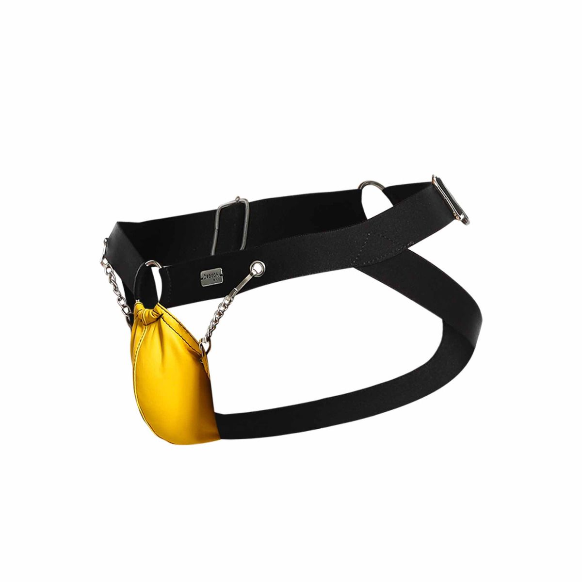 Male Basics Dngeon Chain Penis Pouch Jockstrap Yellow One Size