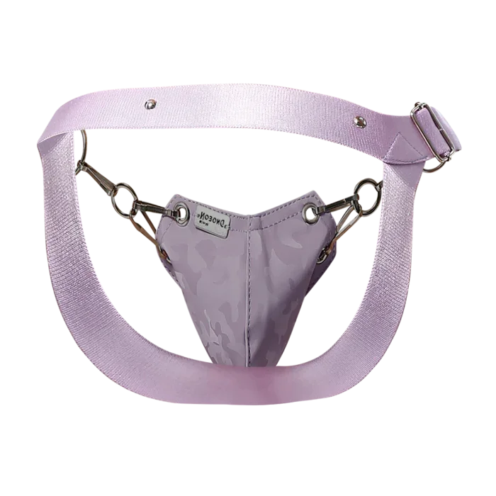 Male Basics Dngeon Snap Ring Mounted Penis Cup Jockstrap Lila Camo One Size