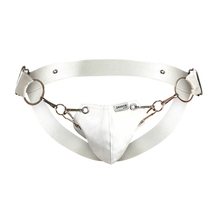 Male Basics Dngeon Snap Ring Mounted Penis Cup Jockstrap White Camo One Size