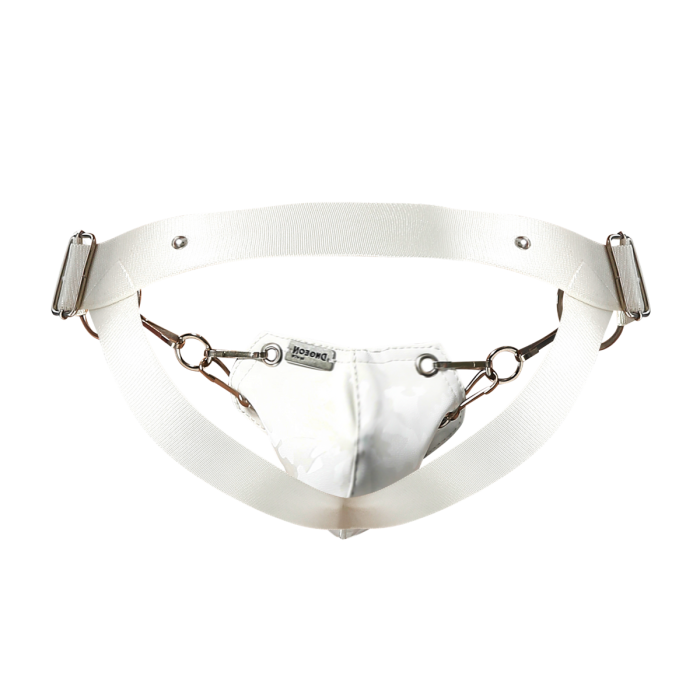 Male Basics Dngeon Snap Ring Mounted Penis Cup Jockstrap White Camo One Size