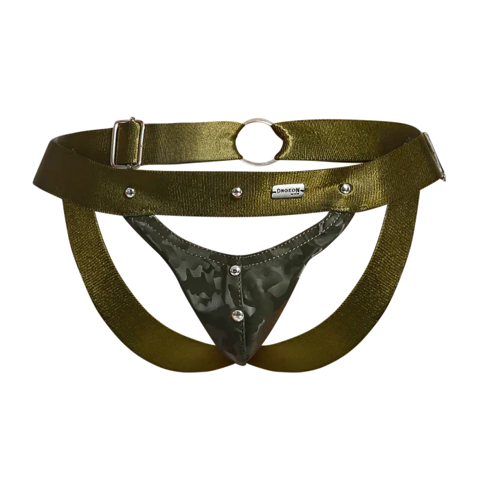 Male Basics Dngeon Peekaboo Penis Pouch Jockstrap Camo One Size