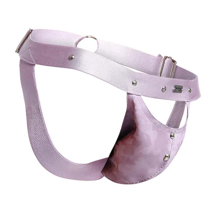 Male Basics Dngeon Peekaboo Penis Pouch Jockstrap Lila Camo One Size