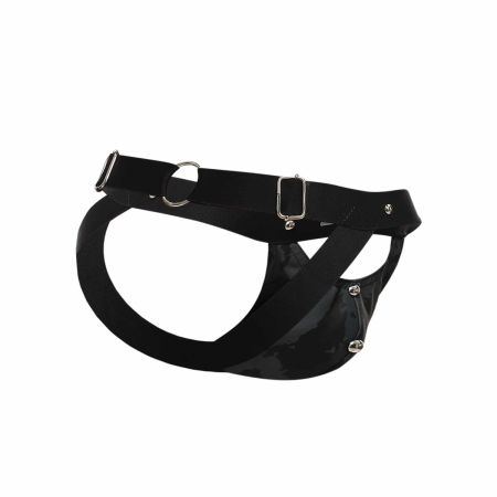 Male Basics Dngeon Peekaboo Penis Pouch Jockstrap Midnight One Size