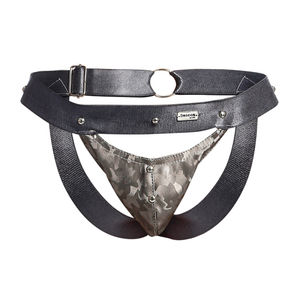 Male Basics Dngeon Peekaboo Penis Pouch Jockstrap Titanium Camo One Size