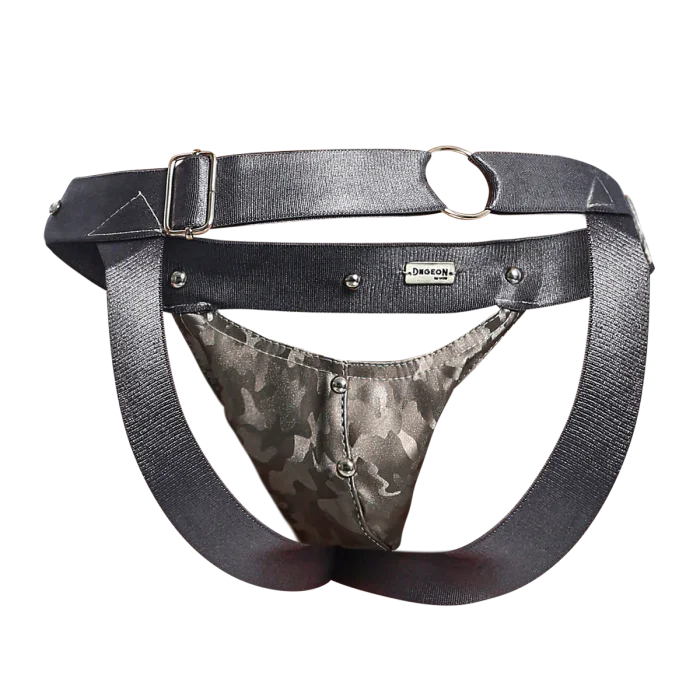 Male Basics Dngeon Peekaboo Penis Pouch Jockstrap Titanium Camo One Size