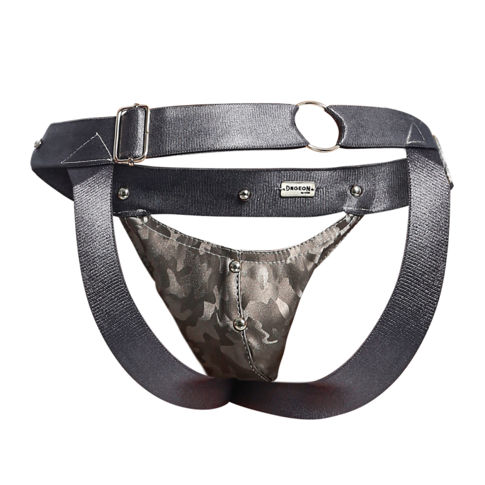 Male Basics Dngeon Peekaboo Penis Pouch Jockstrap Titanium Camo One Size