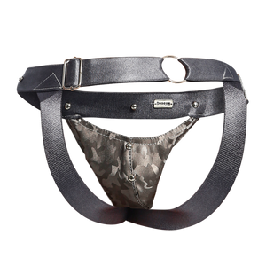 Male Basics Dngeon Peekaboo Penis Pouch Jockstrap Titanium Camo One Size