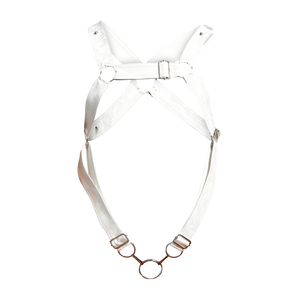 Male Basics Dngeon Leather Cross Penis Ring Harness White Camo One Size