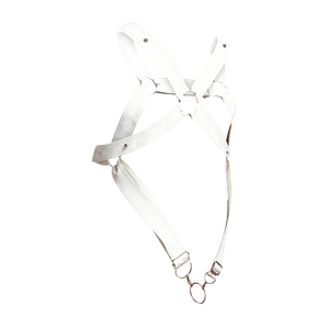 Male Basics Dngeon Leather Cross Penis Ring Harness White Camo One Size