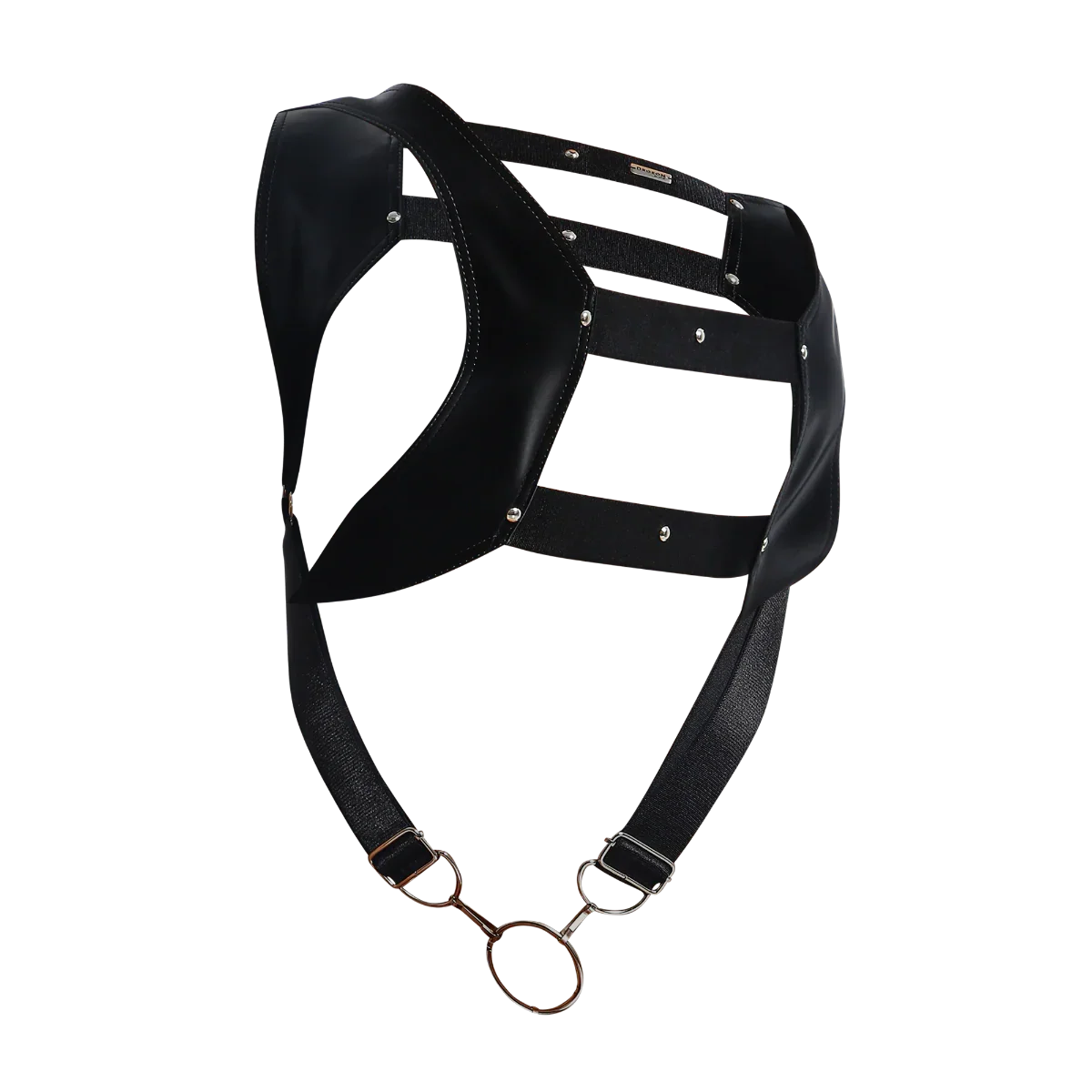 Male Basics Dngeon Leather Crop Top Harness w Penis Ring Animal Print Mamba One Size