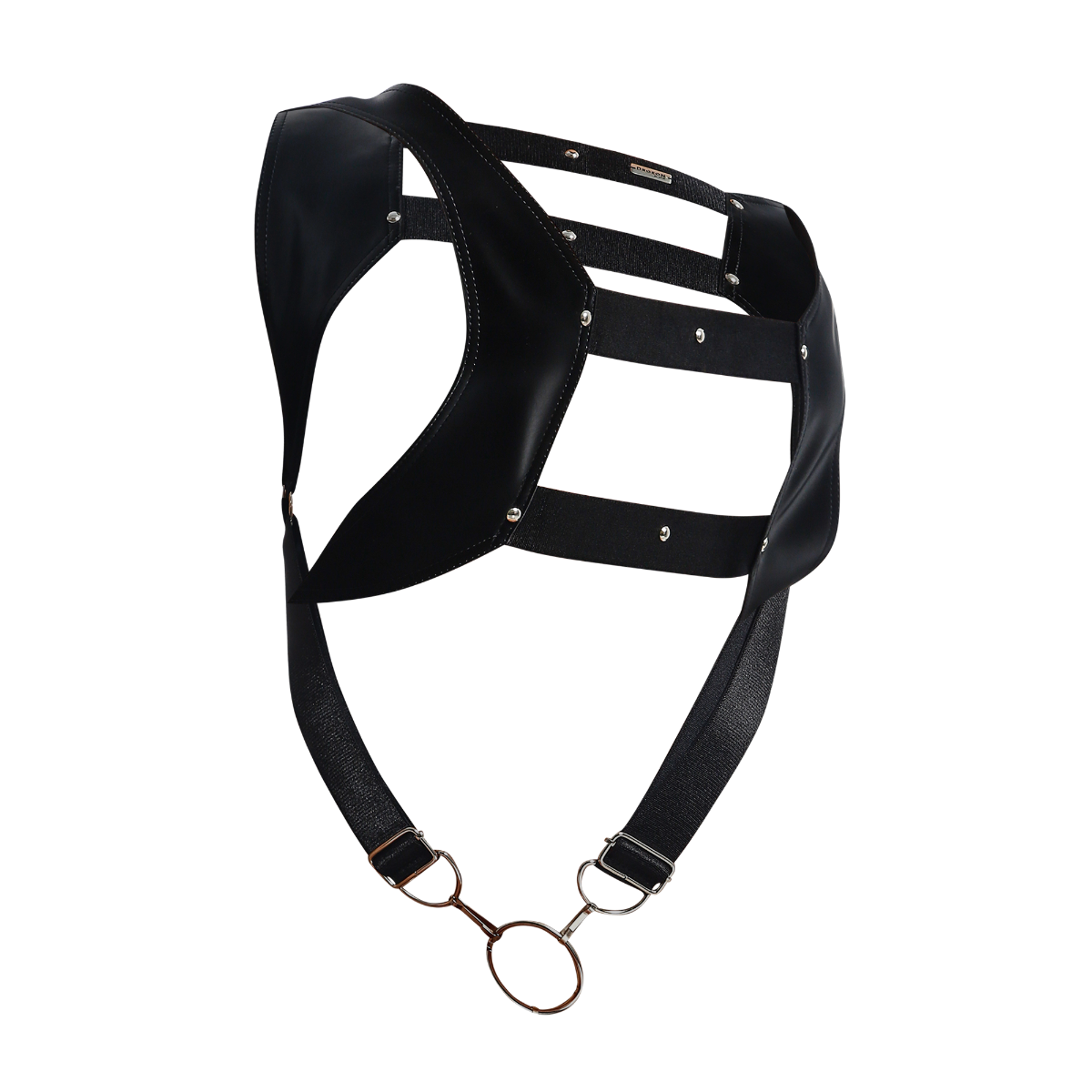 Male Basics Dngeon Leather Crop Top Harness w Penis Ring Animal Print Mamba One Size