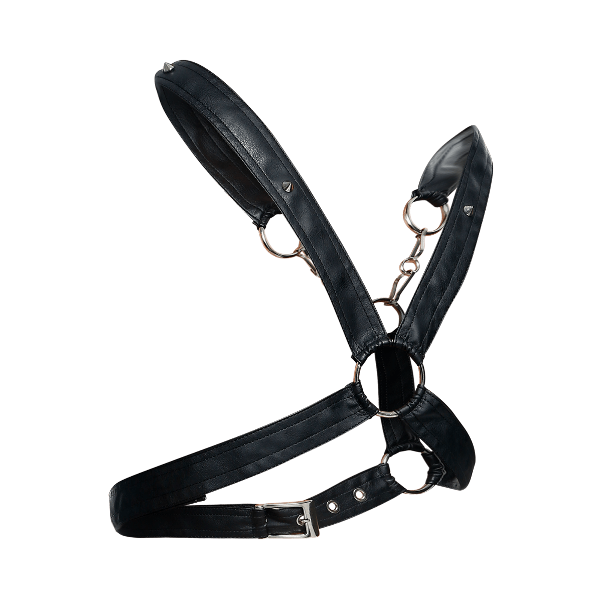 Male Basics Dngeon Leather Cross Chain Harness Black One Size