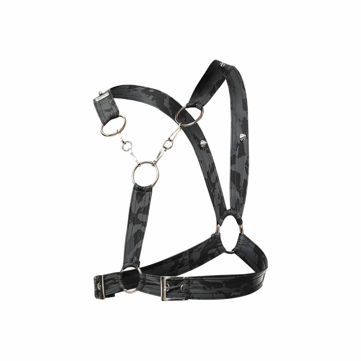 Male Basics Dngeon Leather Cross Chain Harness Midnight One Size