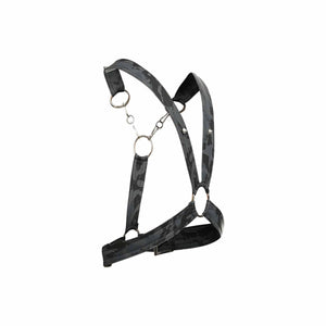 Male Basics Dngeon Leather Cross Chain Harness Midnight One Size