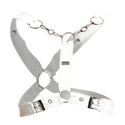 Male Basics Dngeon Leather Cross Chain Harness White Camo One Size