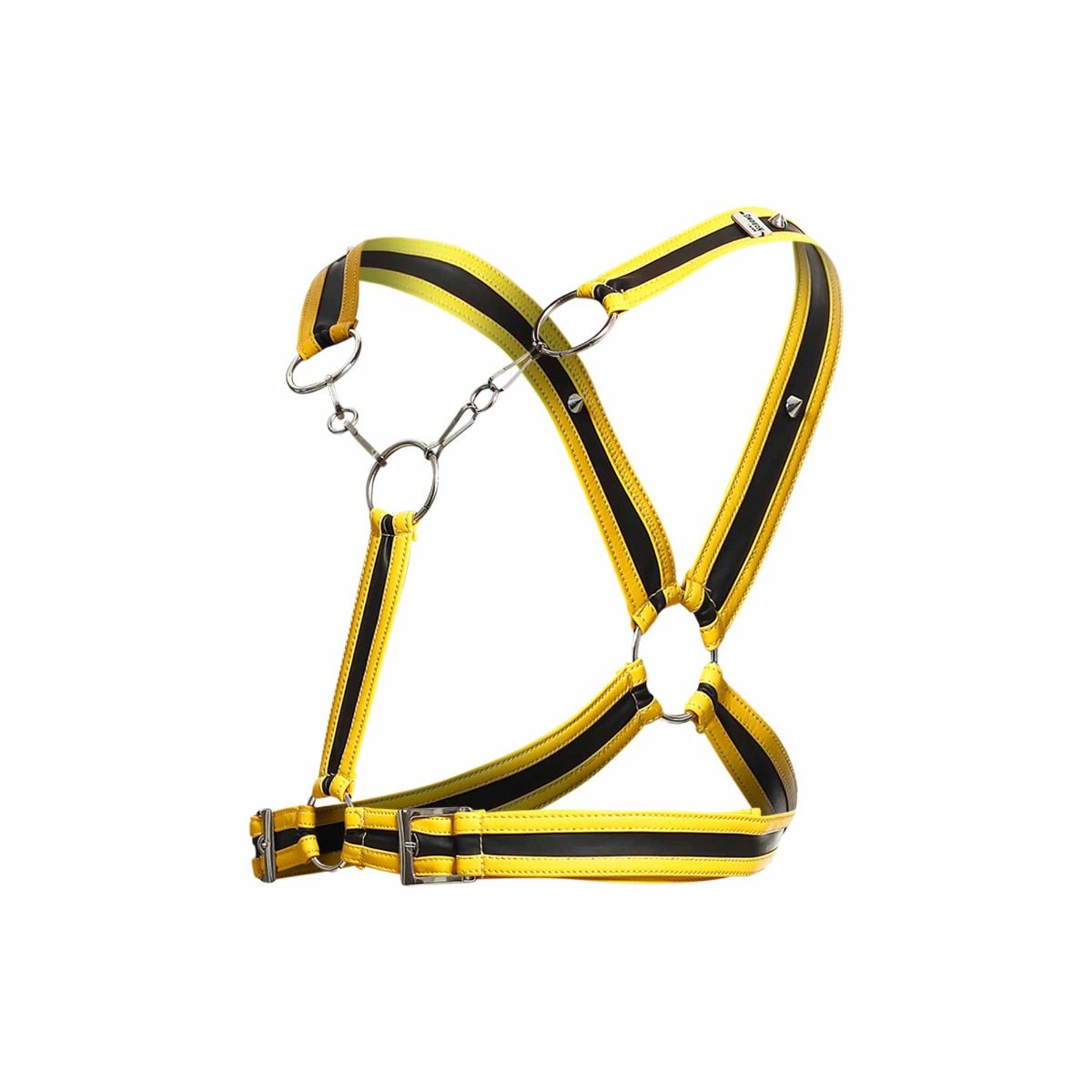 Male Basics Dngeon Leather Cross Chain Harness Yellow One Size