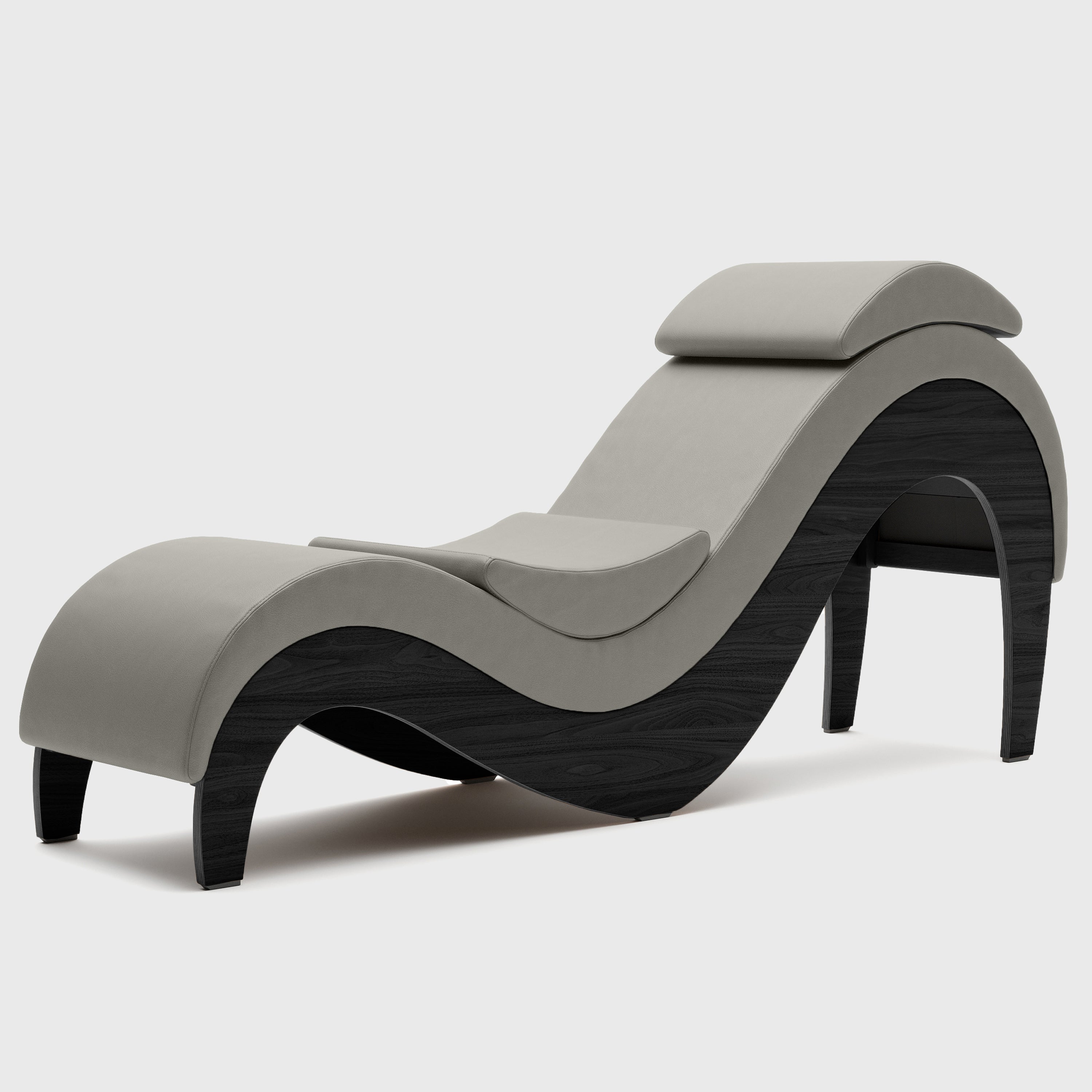 Liberator Supervio Premier Ultraleather Sex Chaise with Black Oak Frame and Cuff Kit