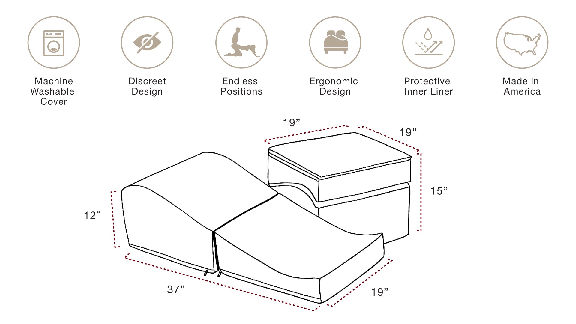 Liberator New and Improved Flip Ramp and Ottoman Couples with Slip Cover