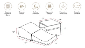 Liberator New and Improved Flip Ramp and Ottoman Couples with Slip Cover