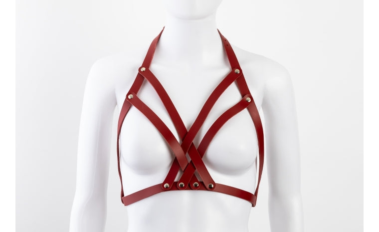 Liberator Galway Leather Body Harness Red