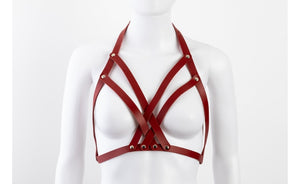 Liberator Galway Leather Body Harness Red
