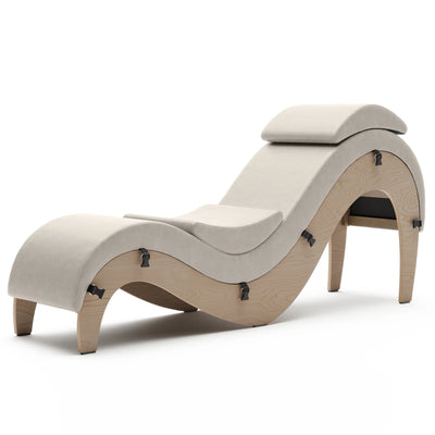 Liberator Supervio Premium Distressed Ultraleather Sex Chaise with Maple Frame and Cuff Kits