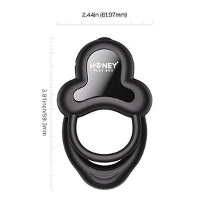 Anello App Enabled 9 Function Vibrating Double Penis Ring with Clitoral Stimulator