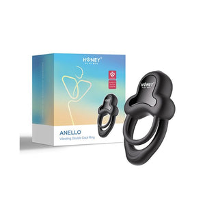 Anello App Enabled 9 Function Vibrating Double Penis Ring with Clitoral Stimulator