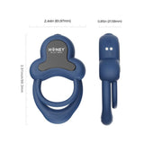 Anello App Enabled 9 Function Vibrating Double Penis Ring with Clitoral Stimulator