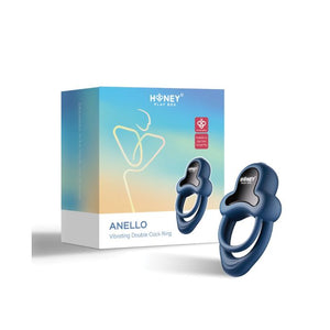 Anello App Enabled 9 Function Vibrating Double Penis Ring with Clitoral Stimulator
