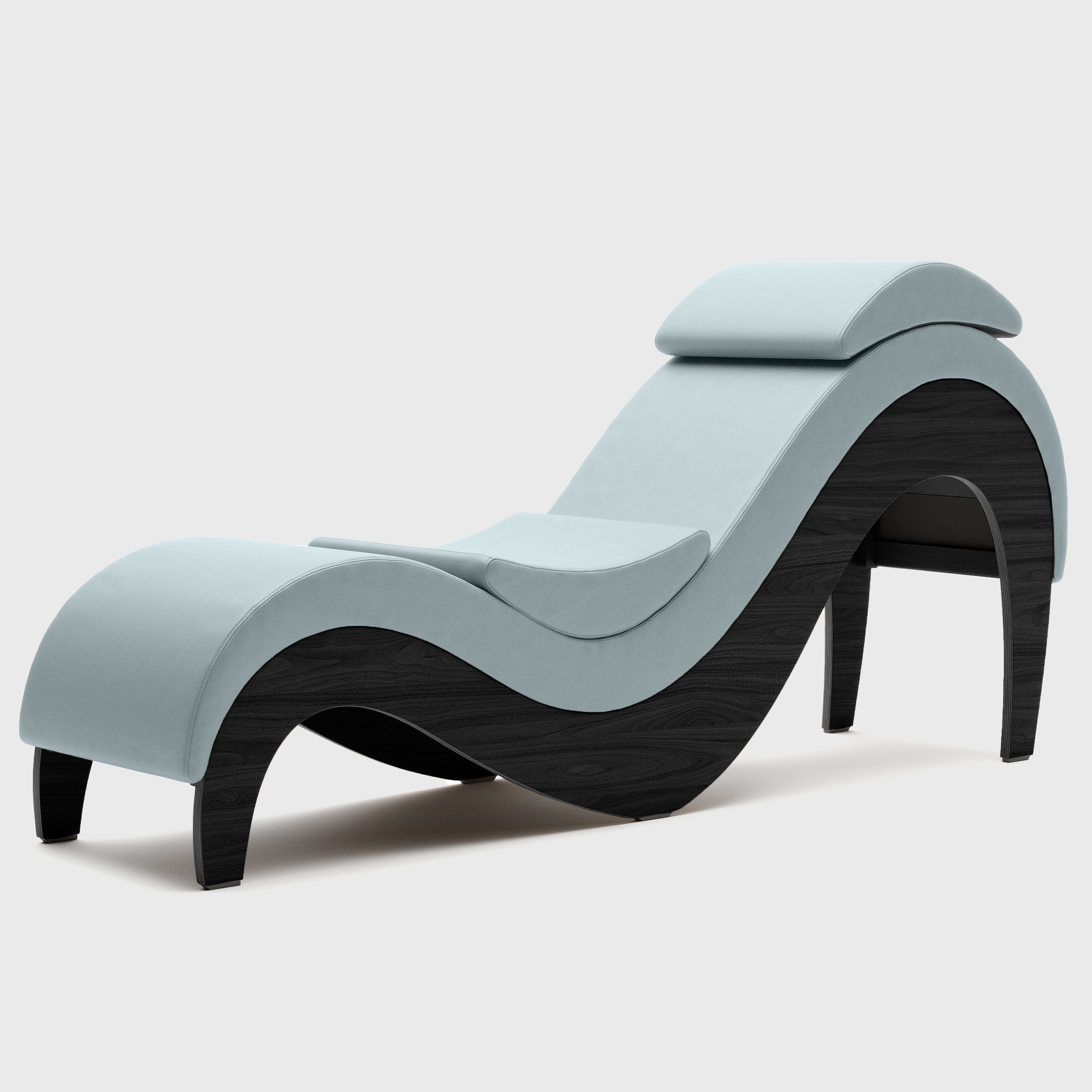 Liberator Supervio Premier Ultraleather Sex Chaise with Black Oak Frame and Cuff Kit