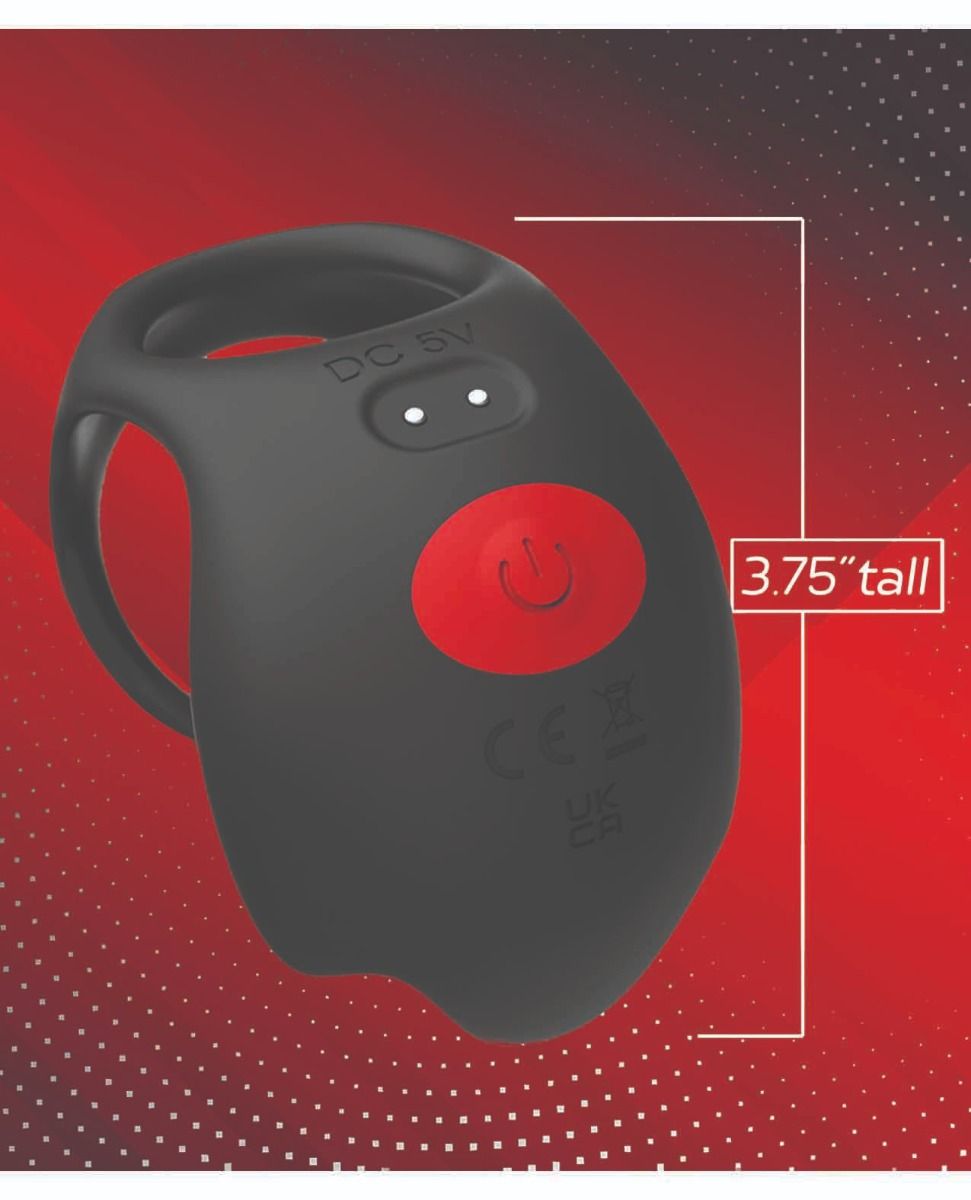 Massive Red Dot Remote Control Penis Ring V3 with Ball Hugger Black