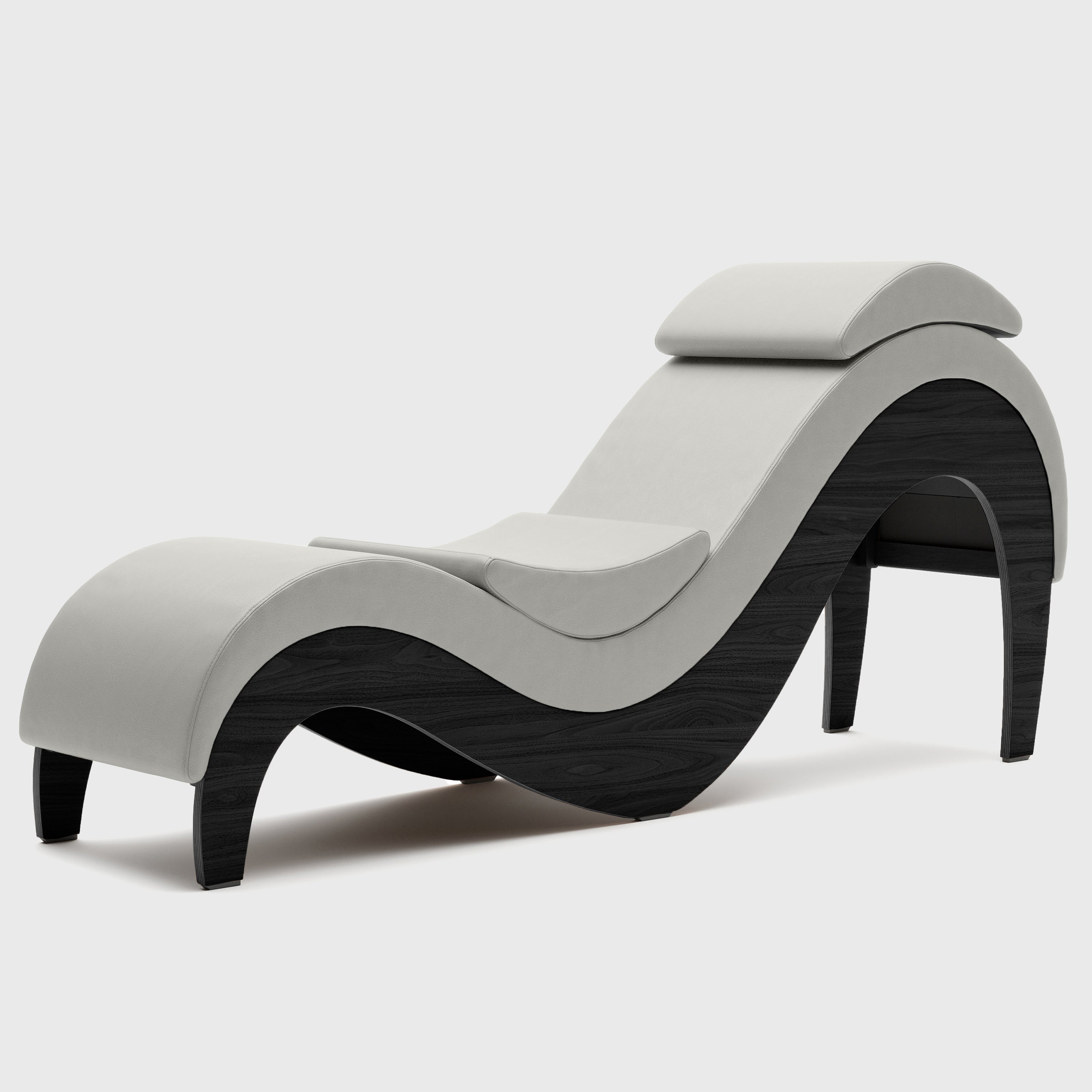 Liberator Supervio Premier Ultraleather Sex Chaise with Black Oak Frame and Cuff Kit