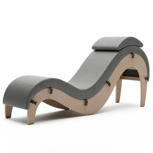 Liberator Supervio Premium Distressed Ultraleather Sex Chaise with Maple Frame and Cuff Kits