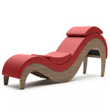 Liberator Supervio Premier Ultraleather Sex Chaise with Walnut Frame and Cuff Kit Restraints